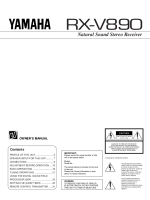 Yamaha RXV-890 - Owners Manual 